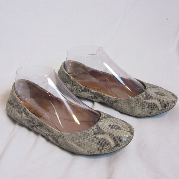 Lucky Brand Shoes - Lucky Brand Flats Emmie Ballet Gray Tan Snakeskin Print Formal Shoes Womens 7